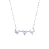 Asfour Crystal Chain Necklace With Hearts Pendant In 925 Sterling Silver-ND0412